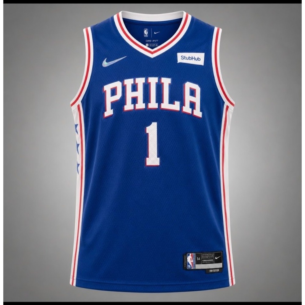 Nike NBA James Harden Philadelphia 76ers 75th Anniversary Jersey Blue 54 XXL